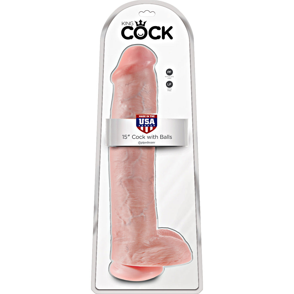 Pipedream King Cock Realistic Dildo with Balls 15 inch