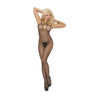 Elegant Moments Fishnet Bodystocking with Open Crotch Black One Size