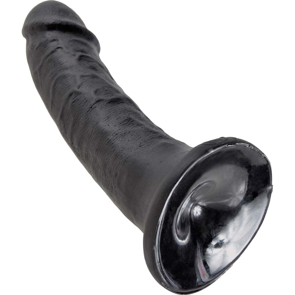 King Cock Tapered Realistic Dildo with Suction Cup - 6 Inch Black