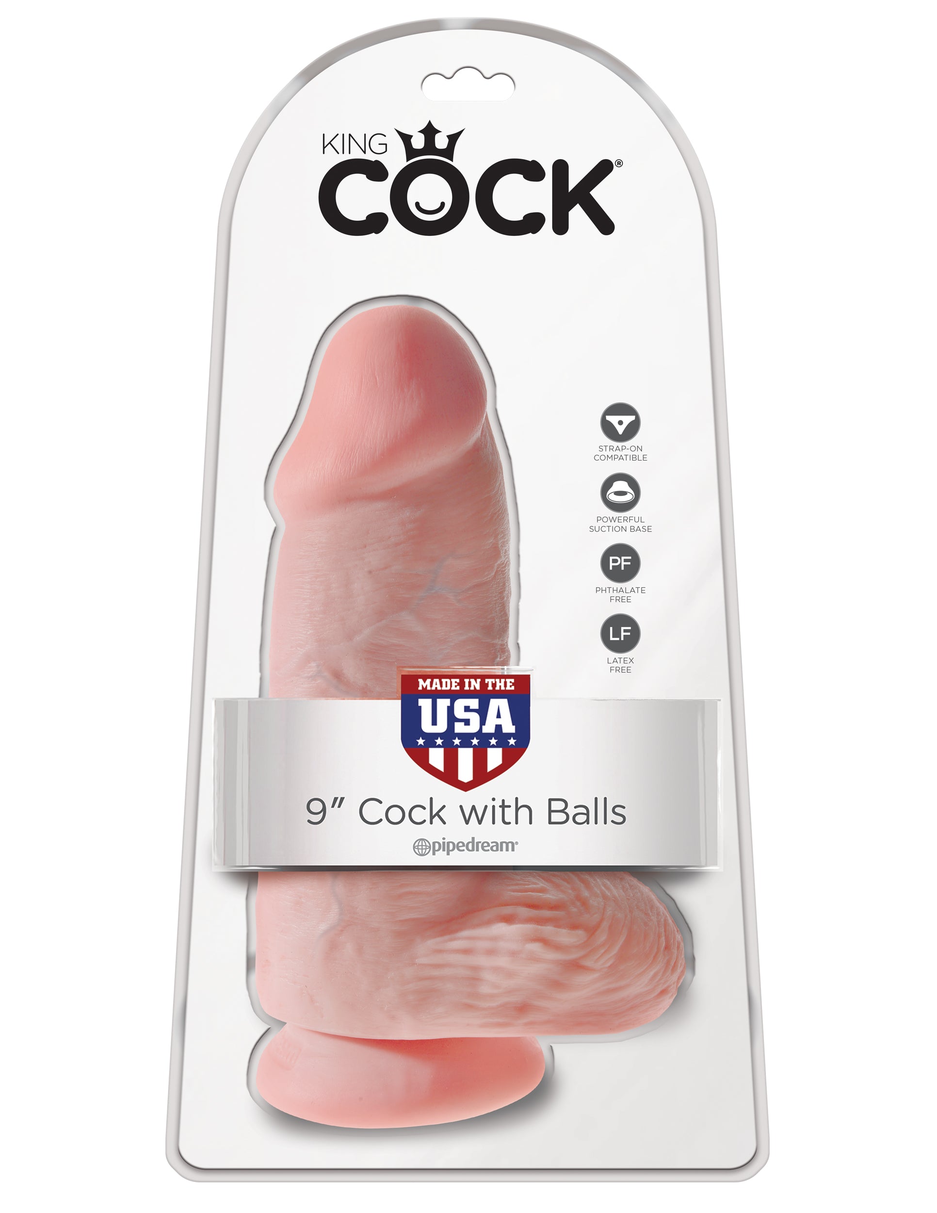 Pipedream King Cock Chubby Realistic Dildo with Balls and Suction Cup Mount Base 9 inch