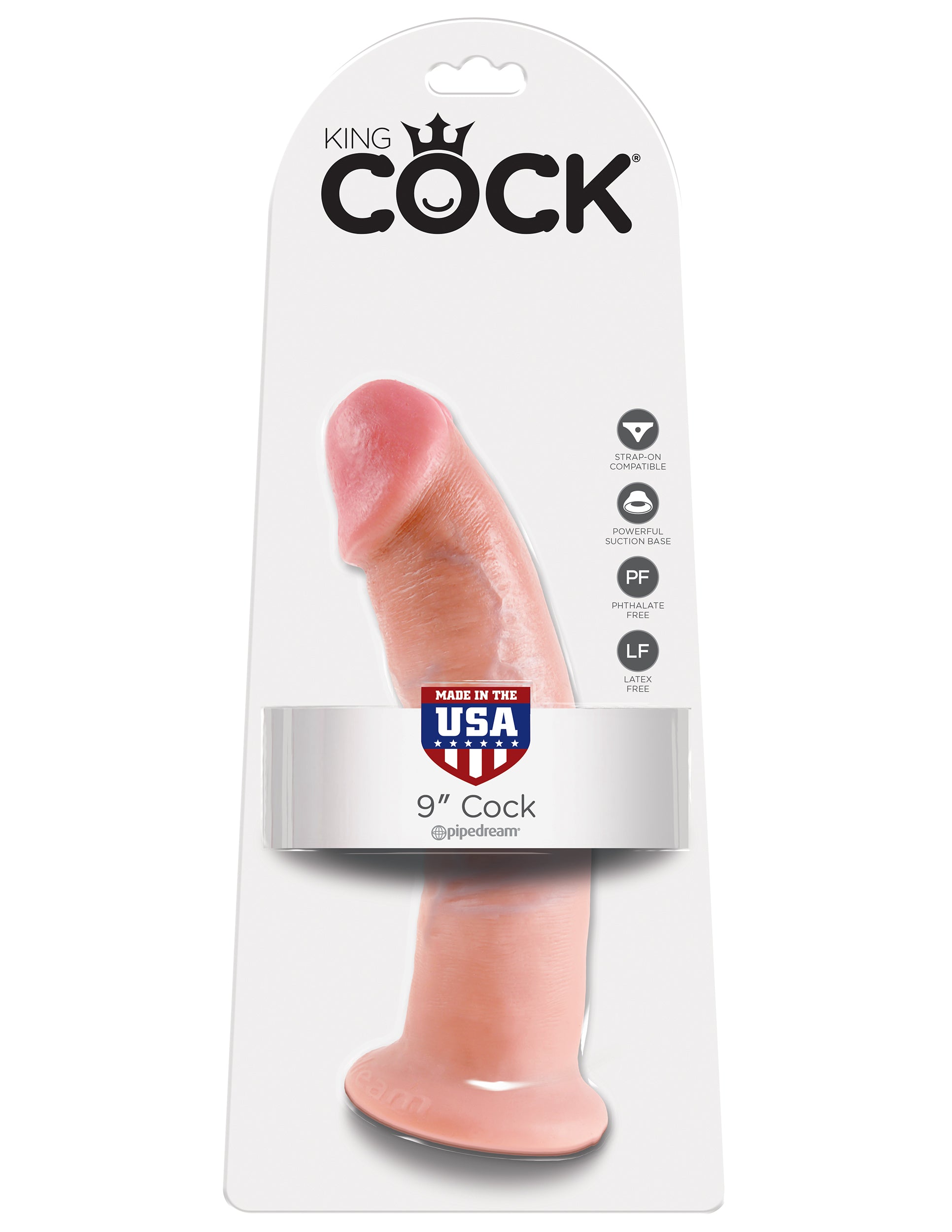 Pipedream King Cock Thick Realistic Dildo with Suction Cup Mount Base 9 inch