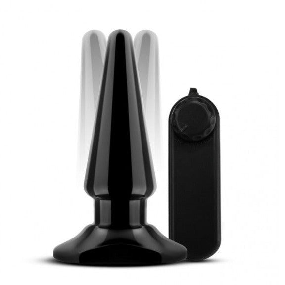 Anal Adventures Basic Vibrating Anal Pleaser with Remote Control Black Vibrating Butt Plug