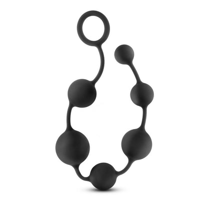 Anal Adventures Platinum Silicone 6 Large Anal Beads Black