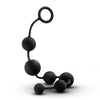 Anal Adventures Platinum Silicone 6 Large Anal Beads Black