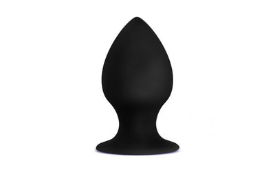 Anal Adventures Platinum Silicone Anal Stout Plug Black Anal Stretching Butt Plug with Suction Cup Medium