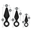 Anal Adventures Platinum Silicone LOOP BUTT PLUG Kit 3 Black Graduating Plugs