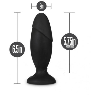 Anal Adventures Platinum Silicone ROCKET PLUG Black Butt Plug