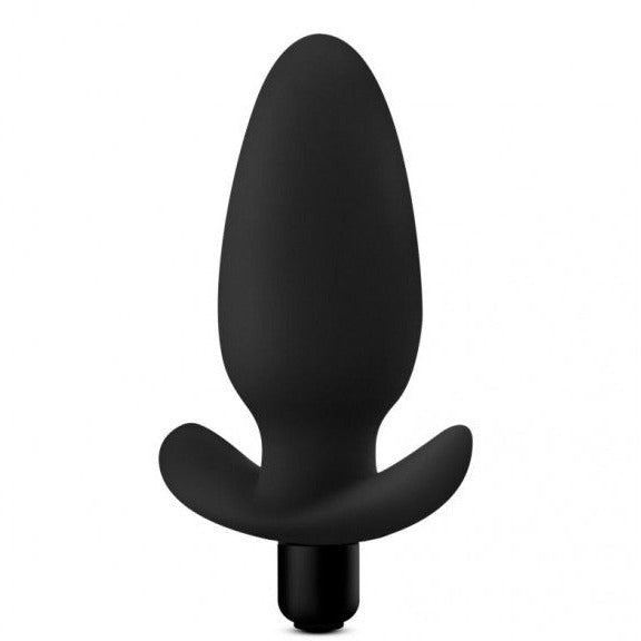 Anal Adventures Platinum Silicone SADDLE PLUG Black Vibrating Butt Plug