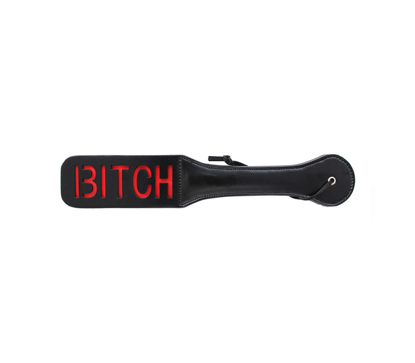 Berlin Baby BITCH Impression Slapper Paddle 12 Inch Black on Red - BDSM Impact Play