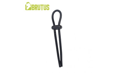 Brutus Tight N Hard Silicone Cock Ring Black Adjustable Lasso