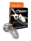 CB 6000 Premium Male Chastity Device Cock Cage and Lock Set 3.25 inch Clear