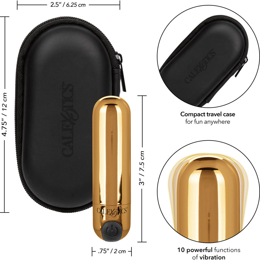 CalExotics Rechargeable Hideaway Mini Bullet VibratorCalExotics Rechargeable Hideaway Mini Bullet Vibrator Black and Gold