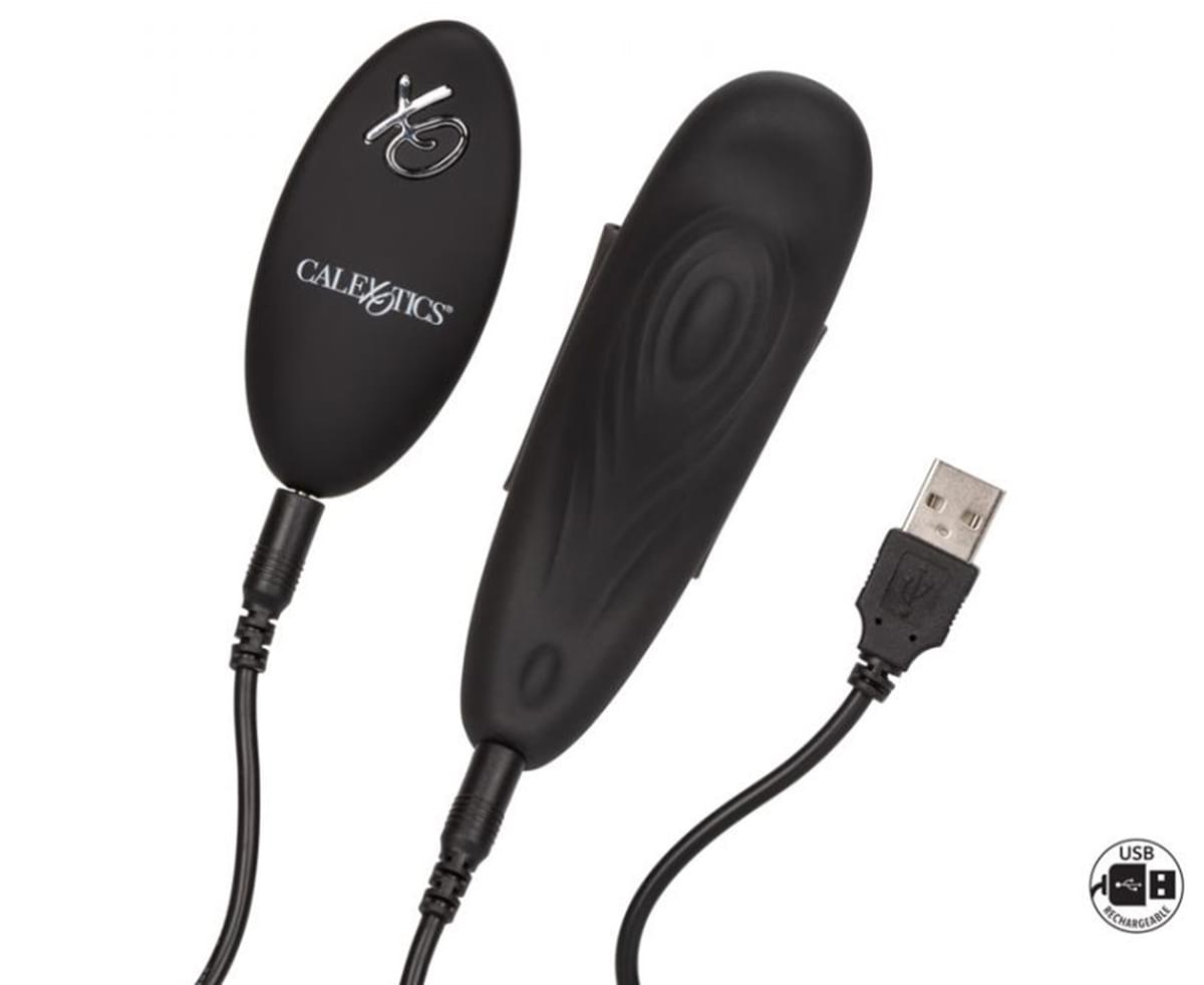 CalExotics Lock N Play Panty Teaser Silicone Vibrator with Remote Control Black