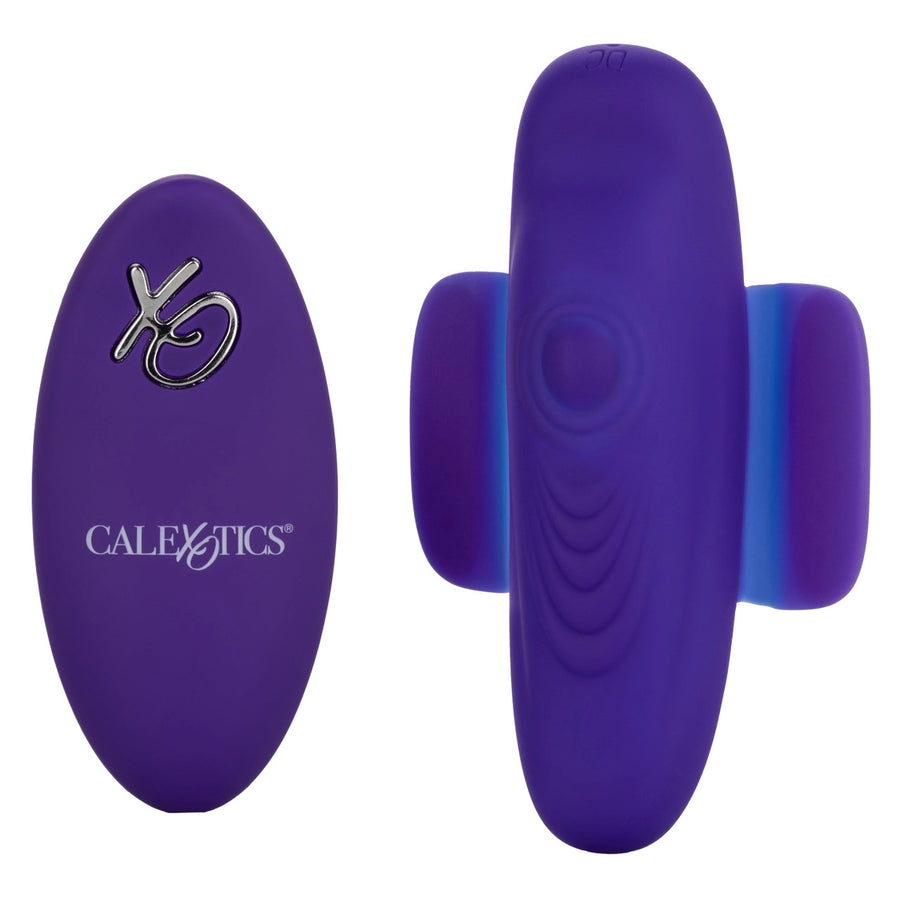 CalExotics Lock N Play Pulsating Panty Teaser Silicone Vibrator with Remote Control Purple