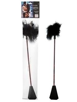 CalExotics Scandal Dual Ended Feather Crop 21 inch Black and Red