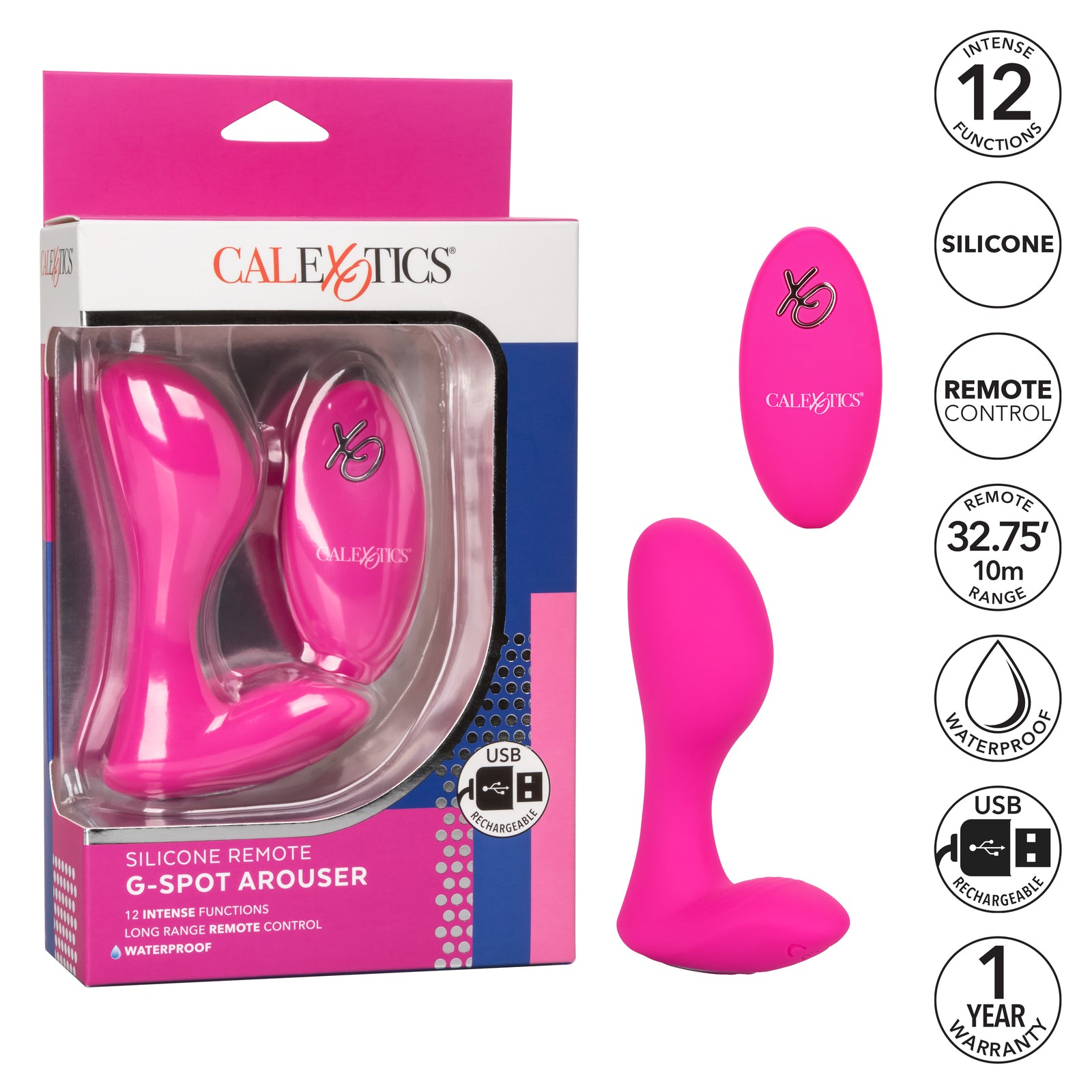 CalExotics Silicone Remote G Spot Arouser Vibrator Pink