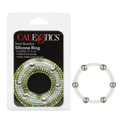 CalExotics Steel Beaded Silicone Cock Ring 2 inch X-Large