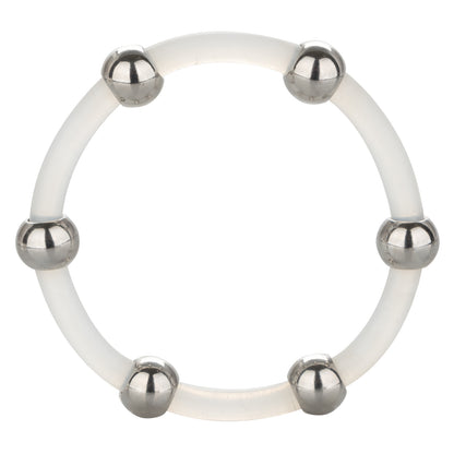 CalExotics Steel Beaded Silicone Cock Ring 2 inch X-Large