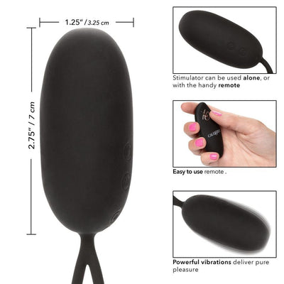 CalExotics USB Rechargeable 12 Function Silicone Wearable Love Egg Vibrator with Wireless Remote Control 3 inch Black