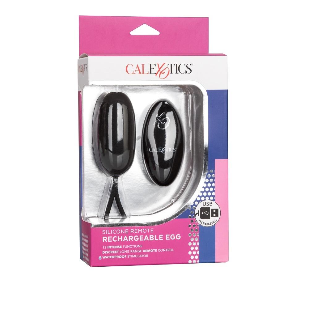 CalExotics USB Rechargeable 12 Function Silicone Wearable Love Egg Vibrator with Wireless Remote Control 3 inch Black