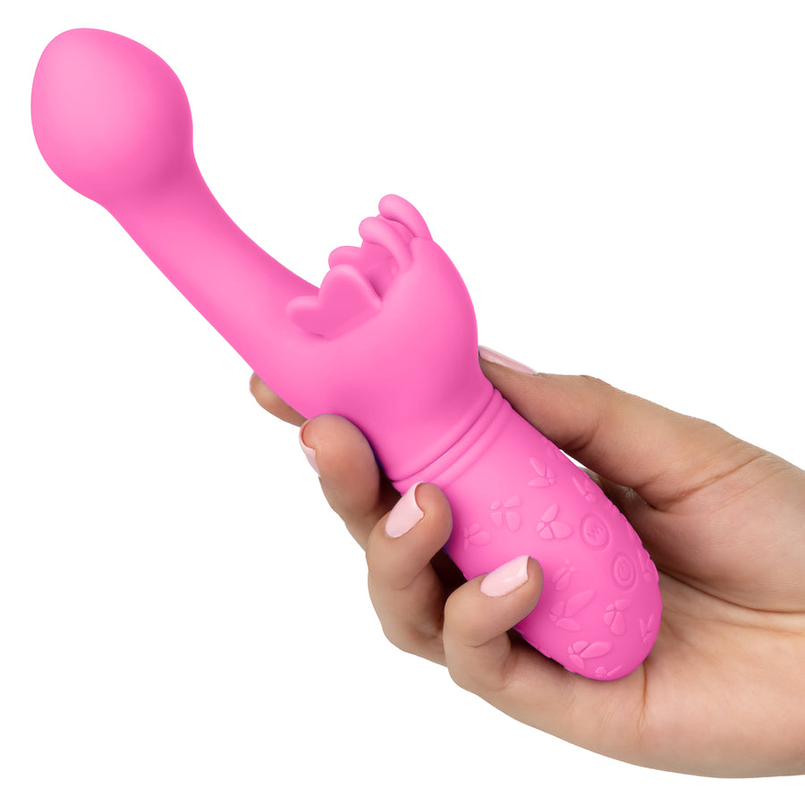 CalExotics BUTTERFLY KISS Rechargeable G Spot Vibrator with Clitoral Fluttering Wings 