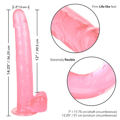 Calexotics SIZE QUEEN Flexible Dildo with Suction Cup 12 inch