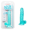 Calexotics SIZE QUEEN Flexible Dildo with Suction Cup 6 inch Turquoise Blue
