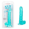 Calexotics SIZE QUEEN Flexible Dildo with Suction Cup 8 inch Turquoise Blue