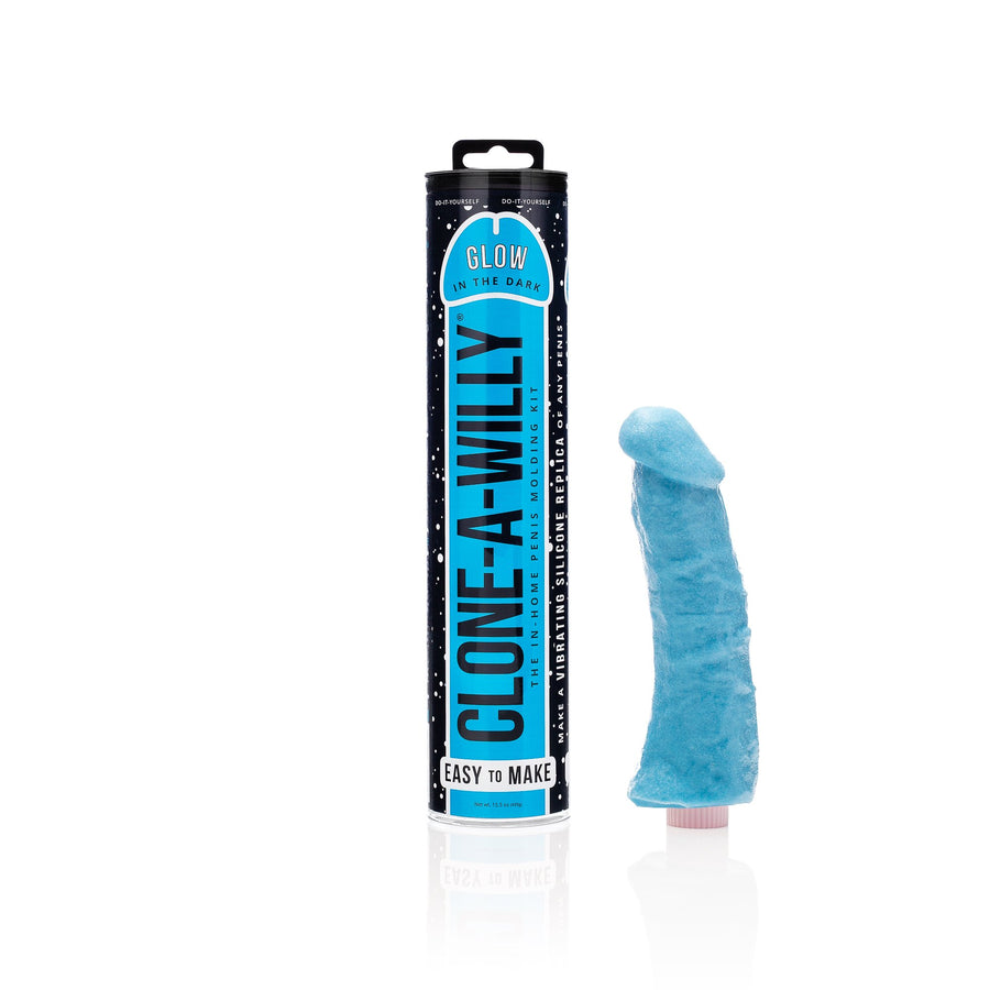 Clone A Willy Realistic Vibrator Silicone Dildo In Home Molding Kit GLOW IN THE DARK Blue