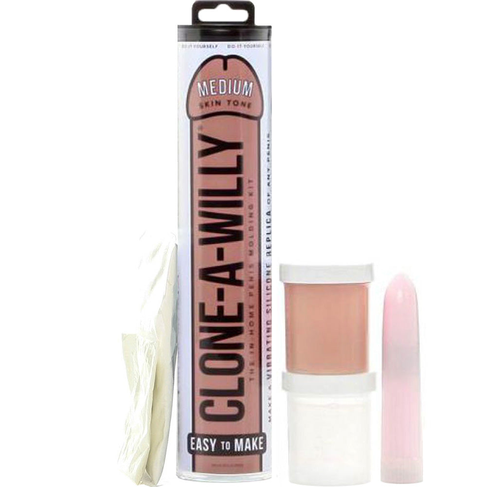 Clone A Willy Realistic Vibrator Silicone Dildo In Home Molding Kit Medium Skin Tone