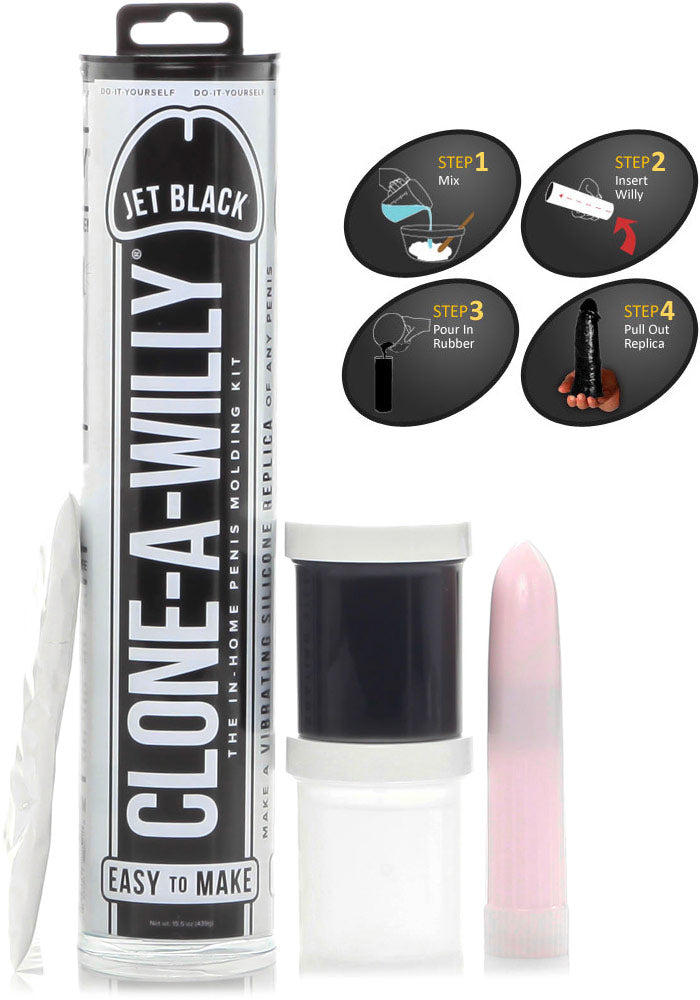 Clone A Willy Realistic Vibrator Silicone Dildo in Home Molding Kit Black