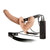 Double Thruster Silicone Vibrating Double Ended Dildo with Strap On Harness and Remote Control Flesh