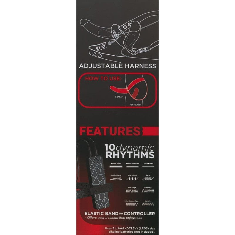 Excellent Power Double Thruster Silicone Vibrating Double Ended Dildo with Strap On Harness and Remote Control