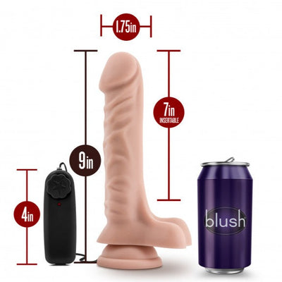 Dr Skin DR JAMES Vibrating Realistic Cock with Suction Cup 9 inch Vanilla Dildo with Remote Control