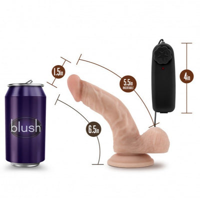 Dr Skin DR KEN Vibrating Realistic Cock with Suction Cup 6.5 inch Vanilla Dildo with Remote Control