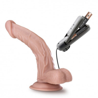 Dr Skin DR SEAN Vibrating Realistic Cock with Suction Cup 8 inch Vanilla Dildo with Remote Control