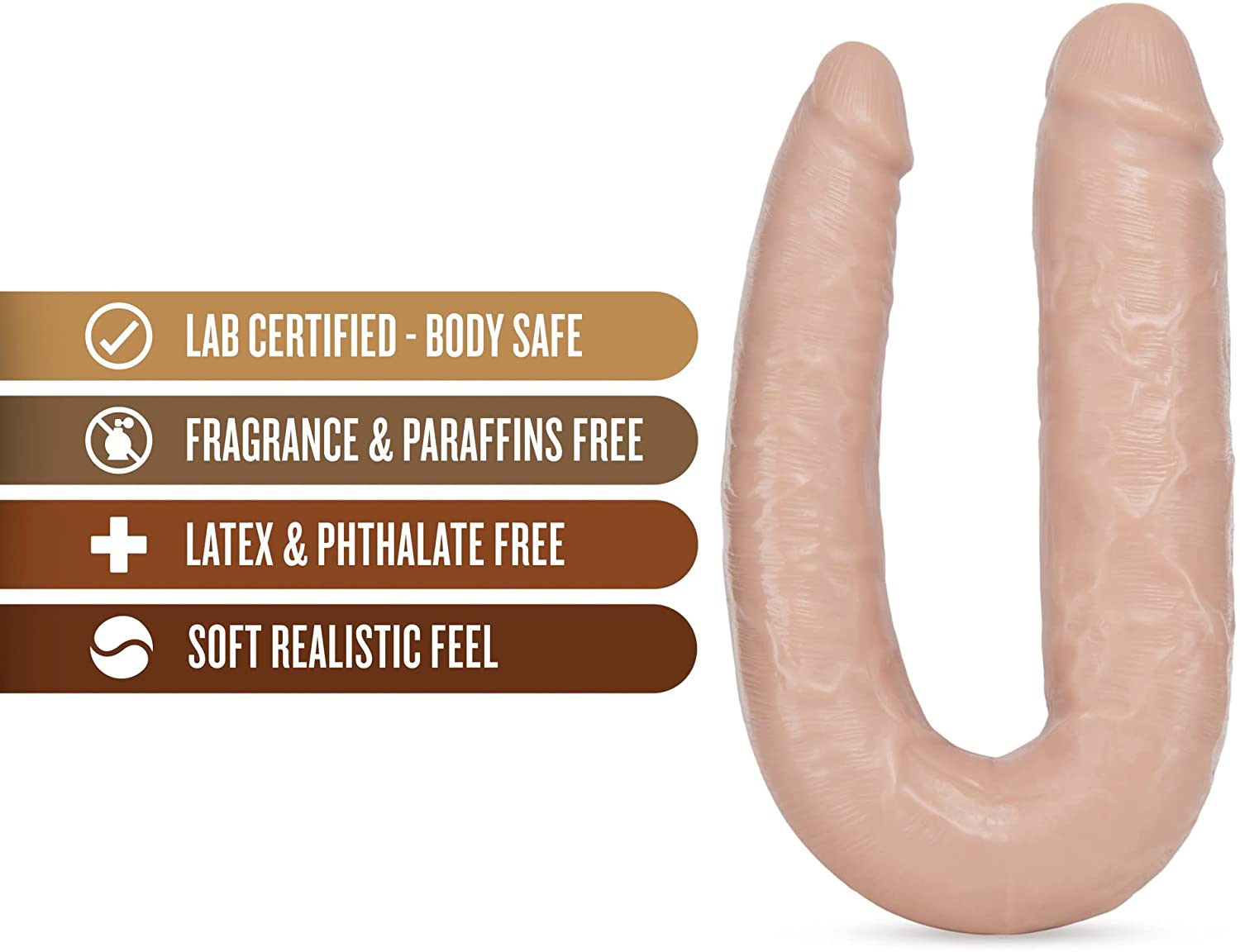 Dr Skin Dr Double Dual Ended Flexible U-shaped Realistic Double Penetration Dildo 18 inch