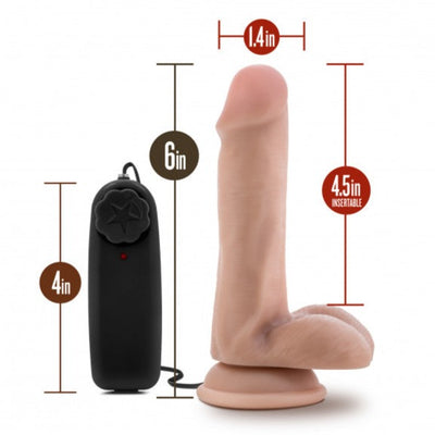 Dr Skin DR ROB Vibrating Realistic Cock with Suction Cup 6 inch Vanilla Dildo with Remote Control