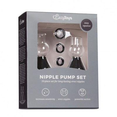 Easytoys Fetish Collection Easy Squeeze Nipple Pump 10 Piece Set for long lasting erect nipples