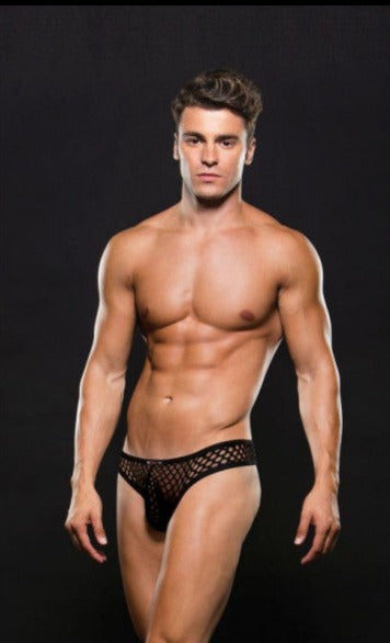 Envy Modern Fishnet Thong Black G-String