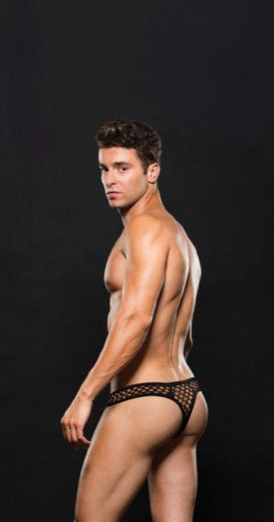 Envy Modern Fishnet Thong Black G-String