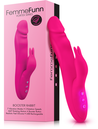 FemmeFunn Booster Rabbit Dual Stimulating Rotating Rabbit Vibrator with Booster Button