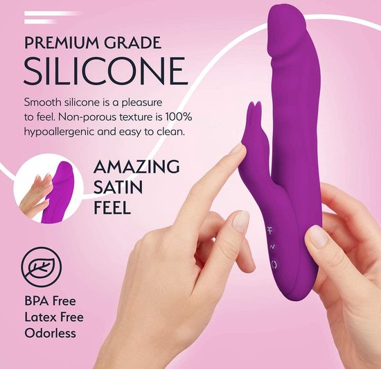 FemmeFunn Booster Rabbit Dual Stimulating Rotating Rabbit Vibrator with Booster Button Purple