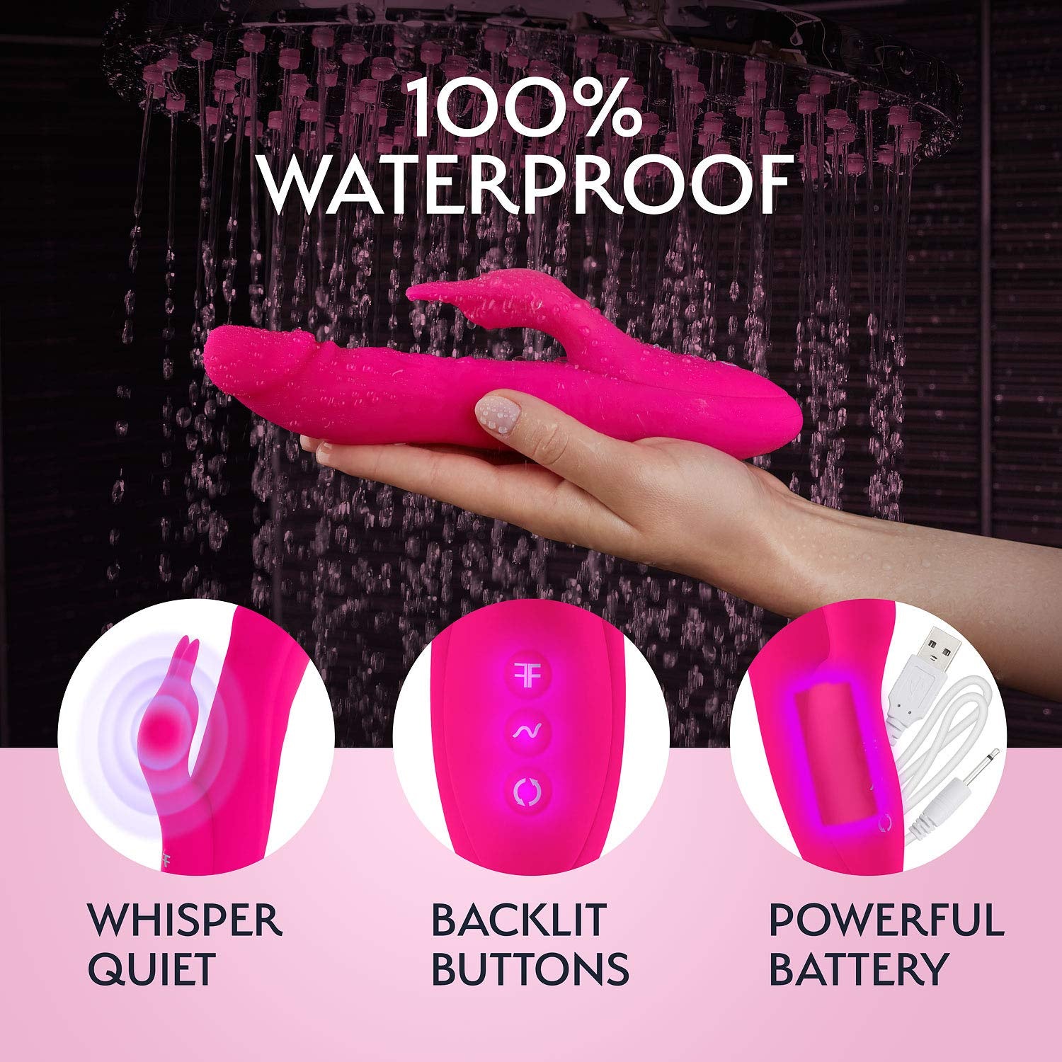FemmeFunn Booster Rabbit Dual Stimulating Rotating with Booster Button Pink