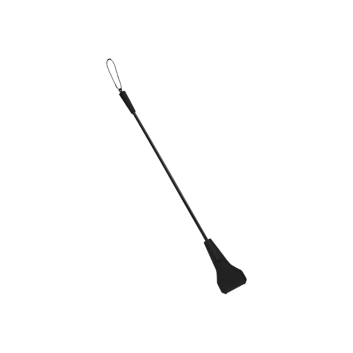 Love in Leather Black Riding Crop with Medical Grade Silicone Tab and Flexible Stem with Rubber Handle Horse Whip 17.5 inch Black