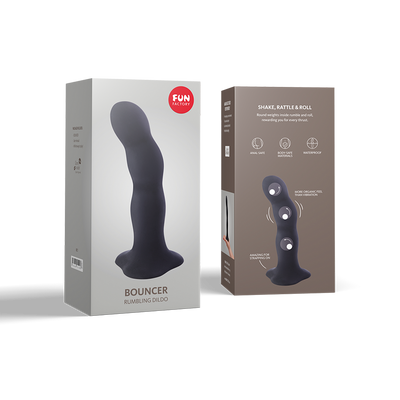 Fun Factory BOUNCER DILDO with 3 rotating ORGASM BALLS inside the shaft and Suction Cup includes FREE TOYBAG