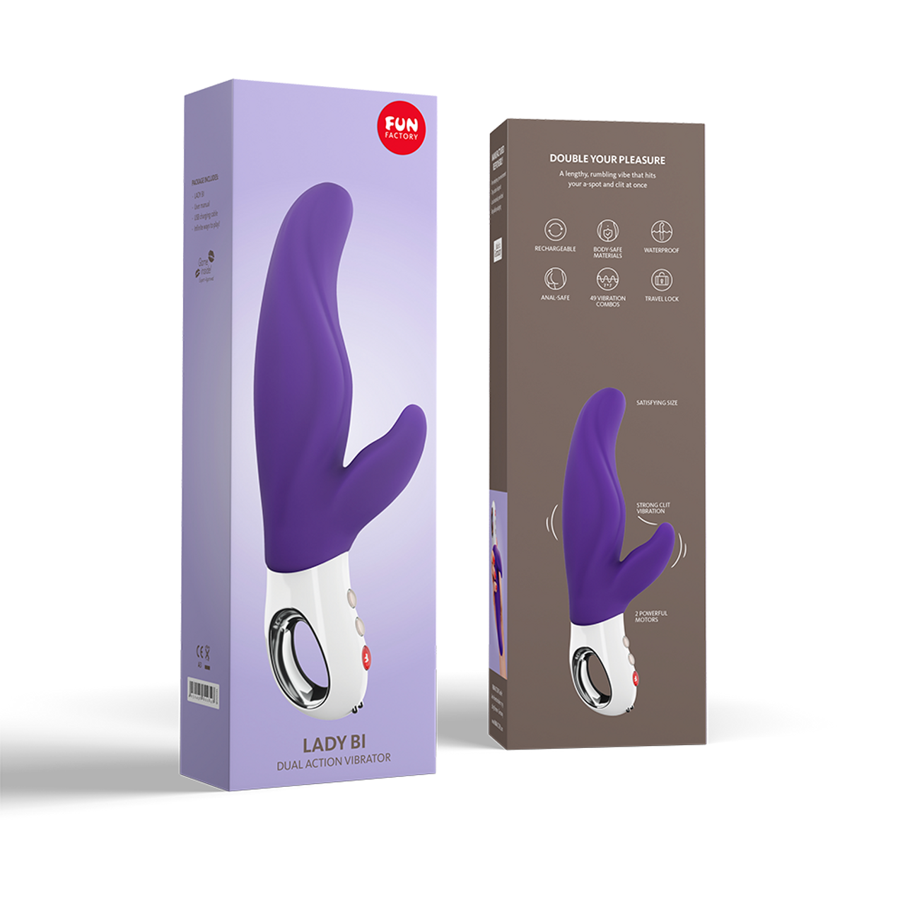 Fun Factory LADY BI Dual Action A-Spot Rabbit Vibrator with FREE Toybag