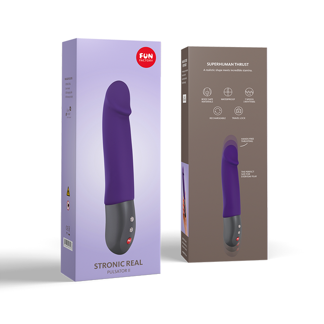 Fun Factory STRONIC REAL G-Spot Pulsator Hands Free Realistic Thrusting Dildo Vibe includes FREE TOYBAG