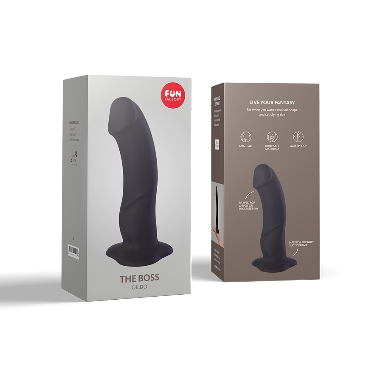 Fun Factory THE BOSS REALISTIC DILDO With Suction Cup Black includes FREE TOYBAG