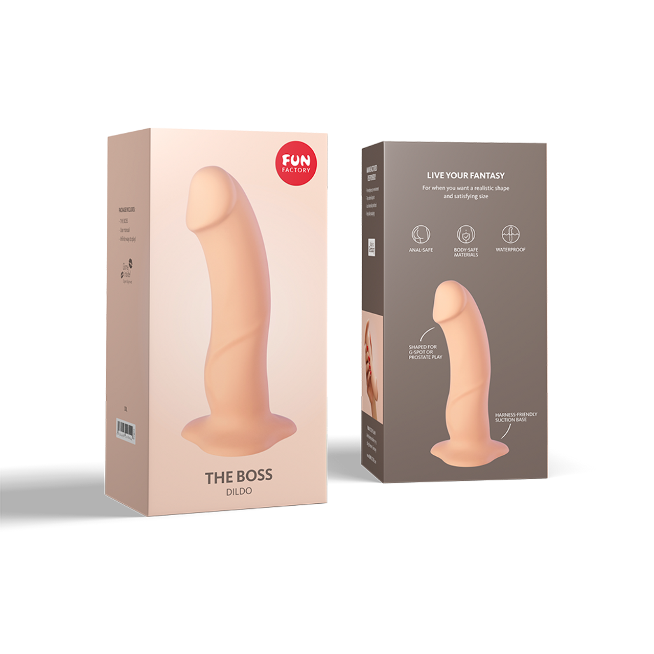 Fun Factory THE BOSS REALISTIC DILDO With Suction Cup Cream includes FREE TOYBAG